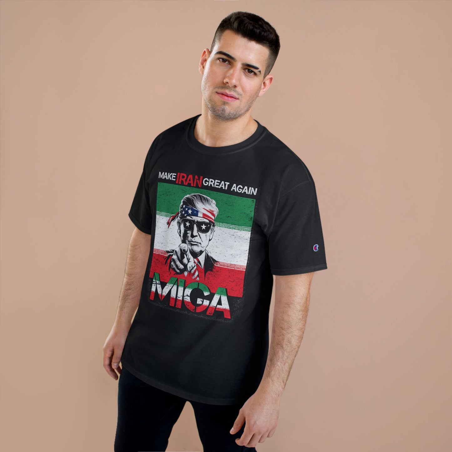 "Make Iran Great Again (MIGA)" Trump Champion Brand T-Shirts