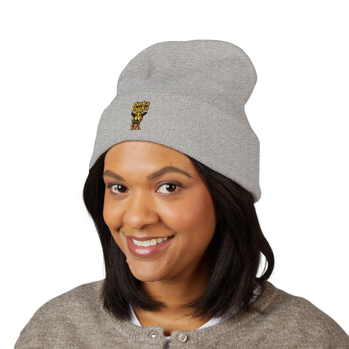 "Durka Durka" Camel Cuffed Beanie