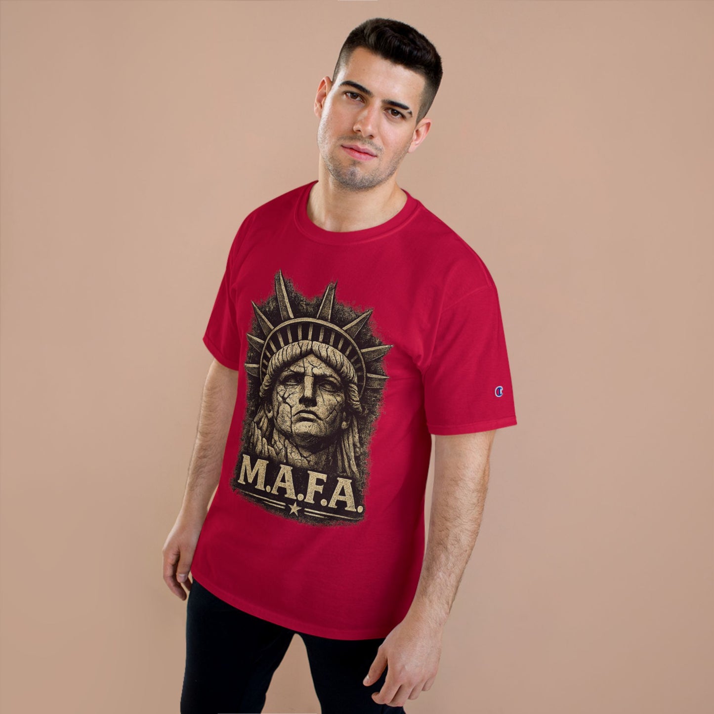 M.A.F.A. "Statue Of Liberty" "Sovereignty Security Prosperity " Champion Brand T-Shirt
