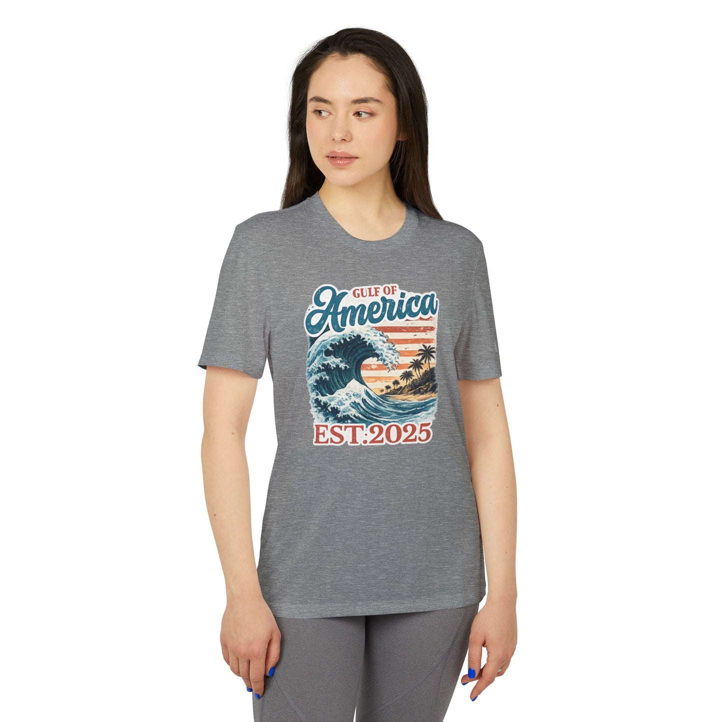 Gulf of America Est. 2025 Waves Adidas Brand T-Shirt