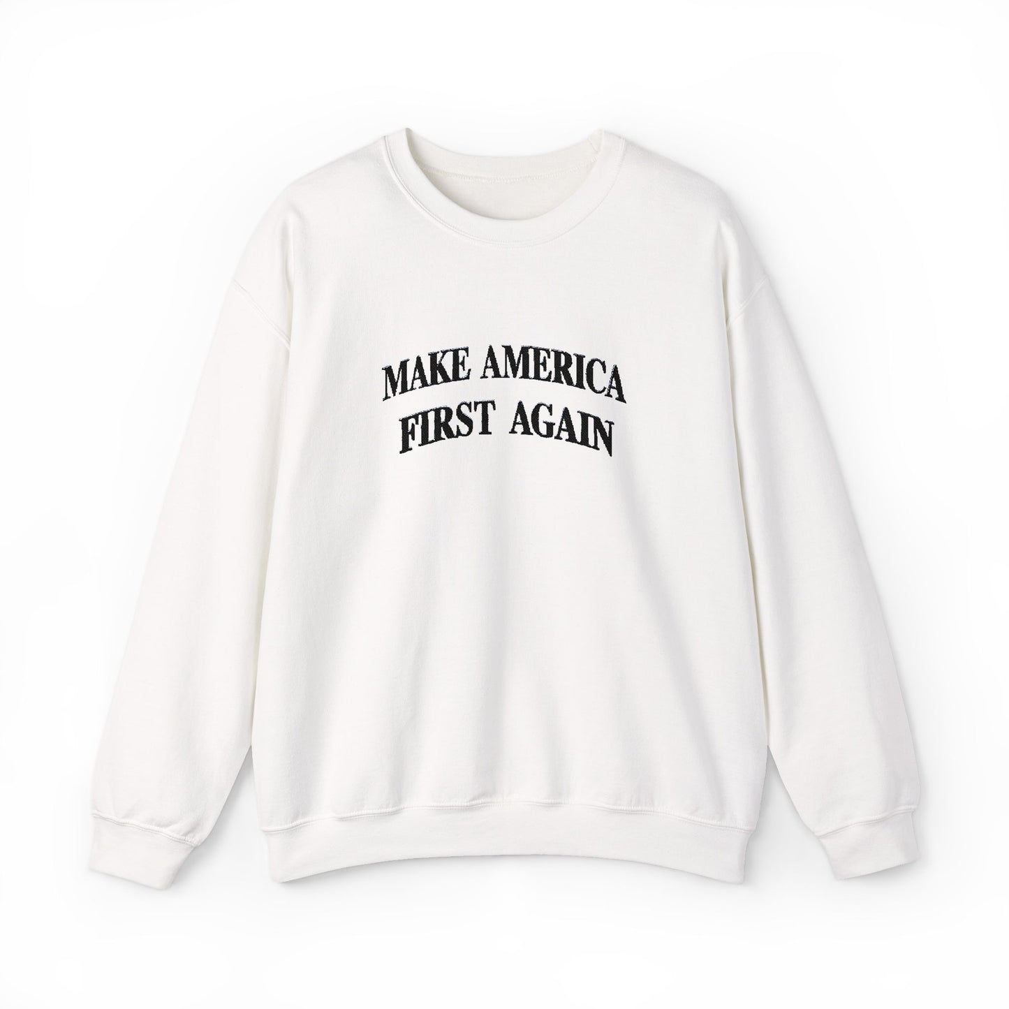 Black "Make America First Again" Crewneck Sweatshirt