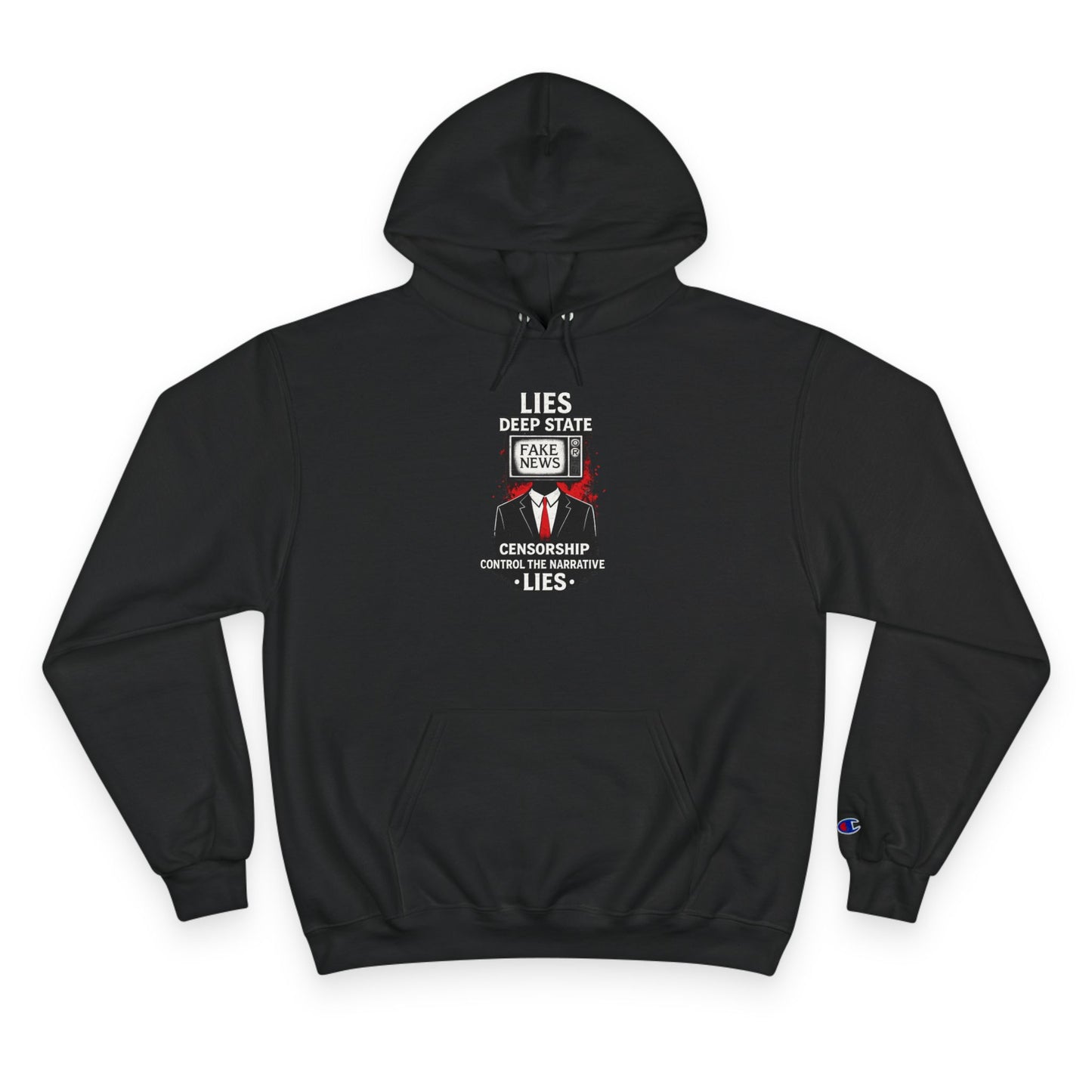 Fake News Political Statement Champion Brand Hoodie