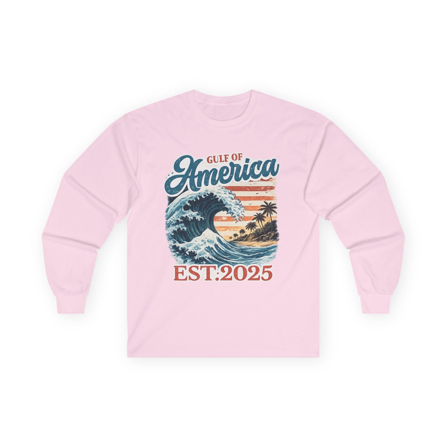 Gulf of America Est. 2025 Waves Gildan Brand Long Sleeve T-Shirt