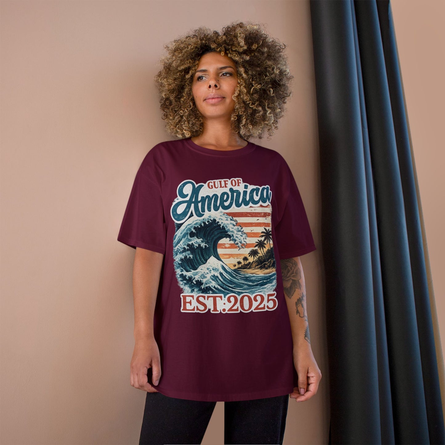 Gulf of America Est. 2025 Waves Champion Brand T-Shirt