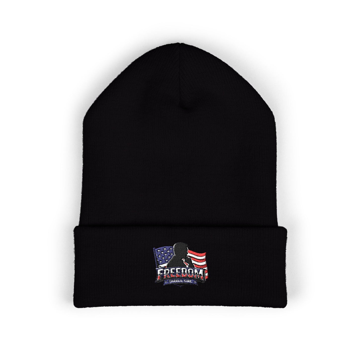 Embroidered Charlie Kirk Freedom Beanie —  Cuffed Knit Beanie