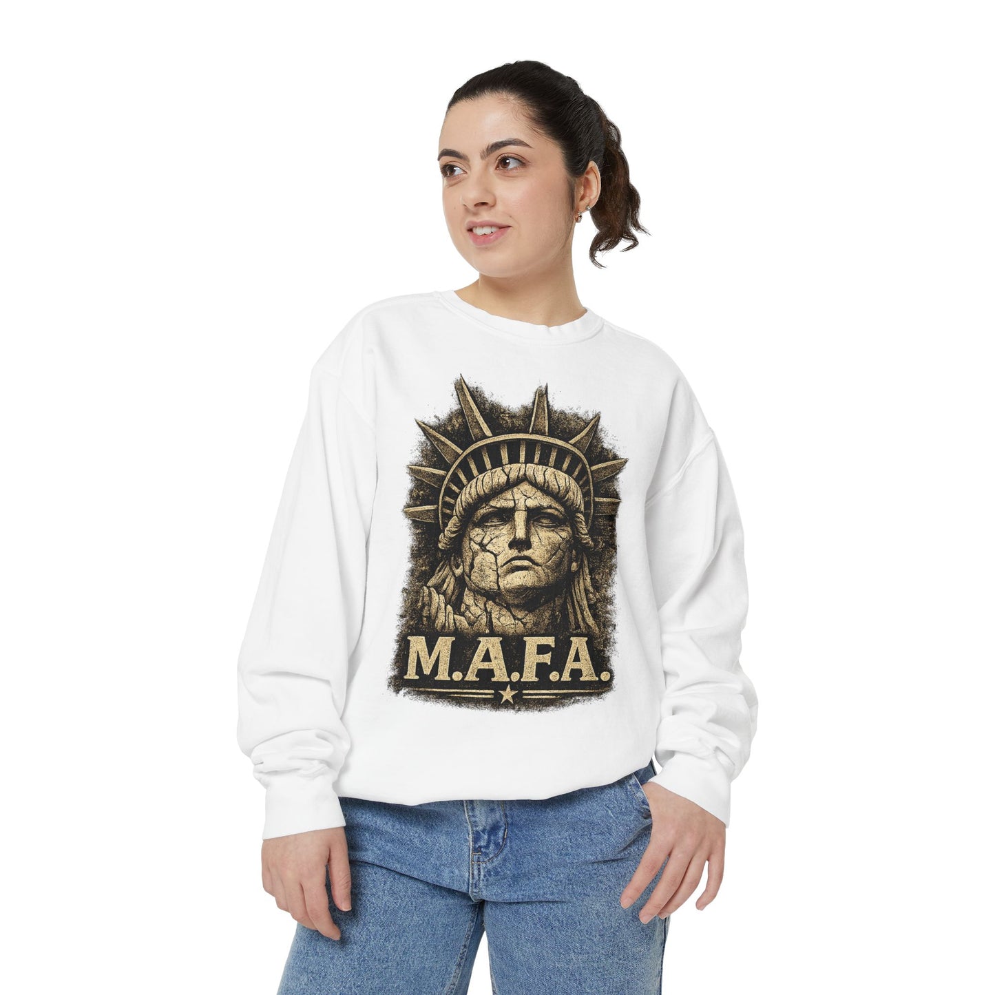 M.A.F.A. "Statue Of Liberty" "Sovereignty Security Prosperity " Gildan Brand Crewneck Sweatshirt