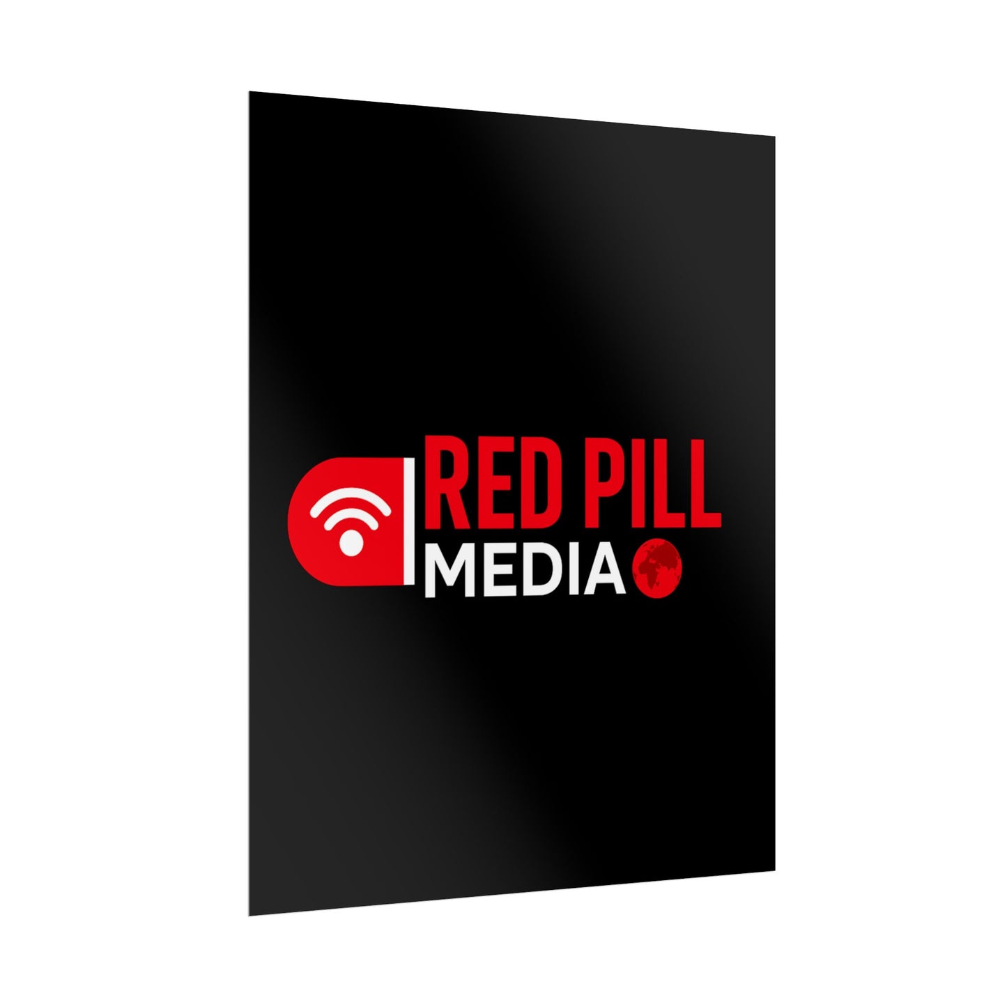 Red Pill Media Logo Poster — Rolled Matte & Semi-Glossy Wall Art