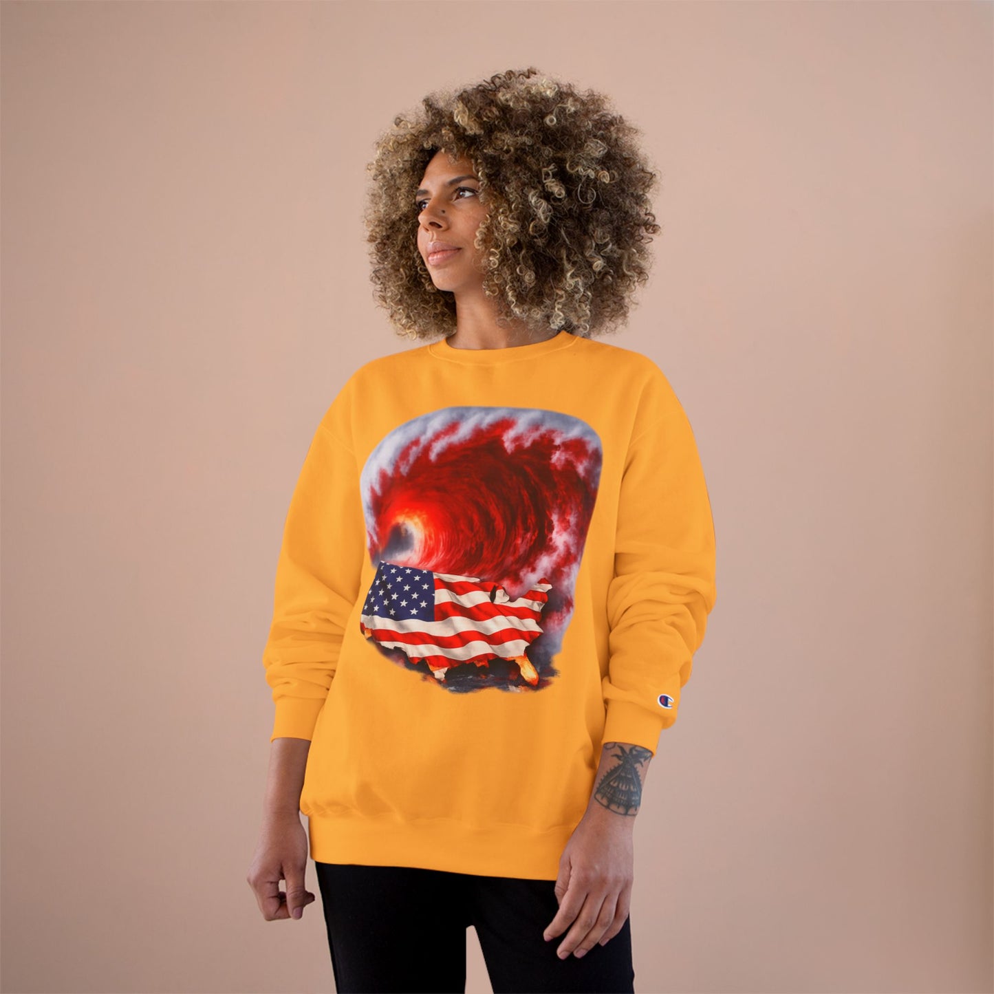 Red Wave USA Champion Brand Crewneck Sweatshirt