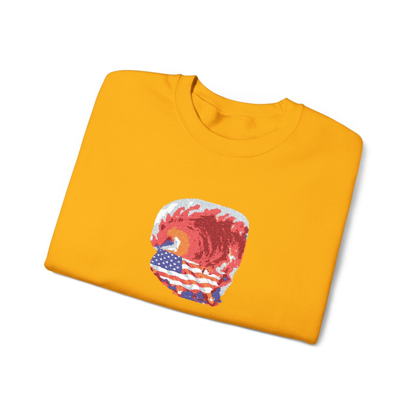 Red Wave USA Comfort Color Brand Embroidered Crewneck Sweatshirt