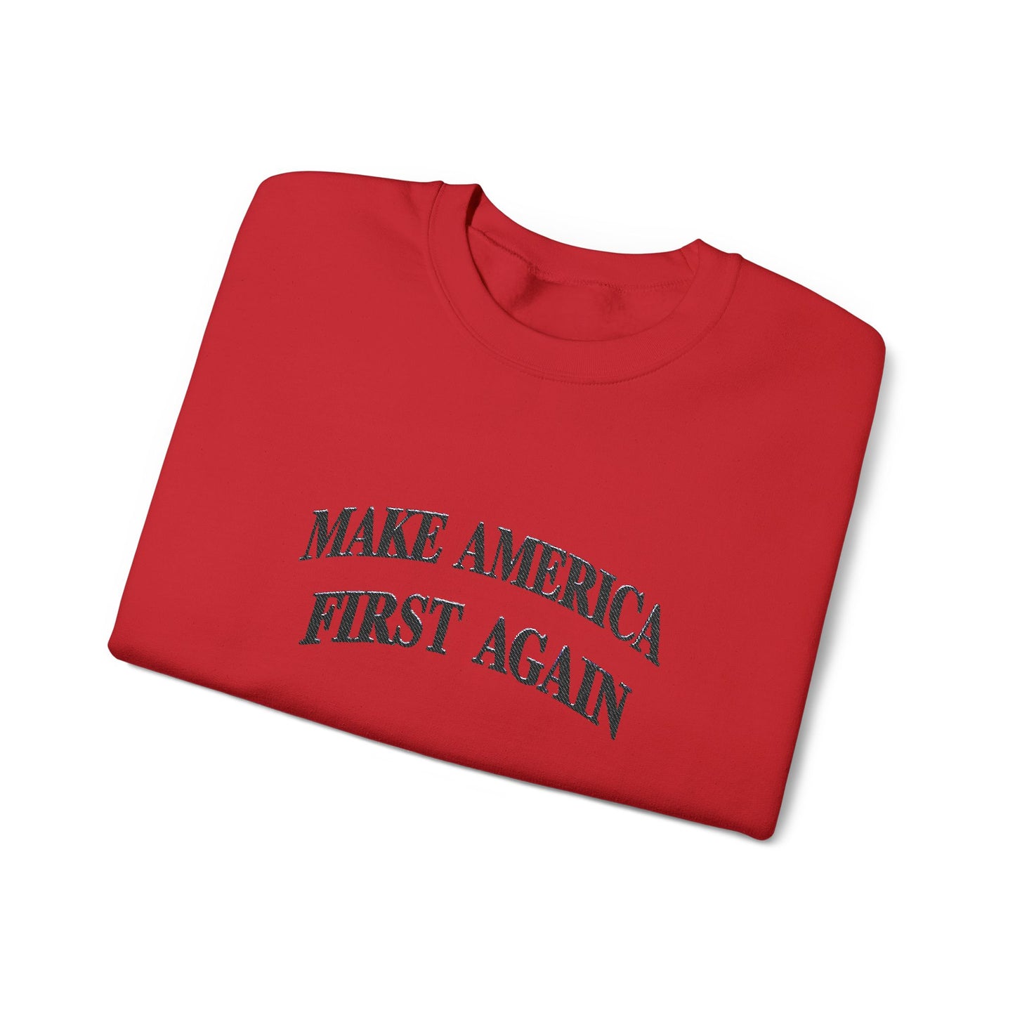 Black "Make America First Again" Crewneck Sweatshirt