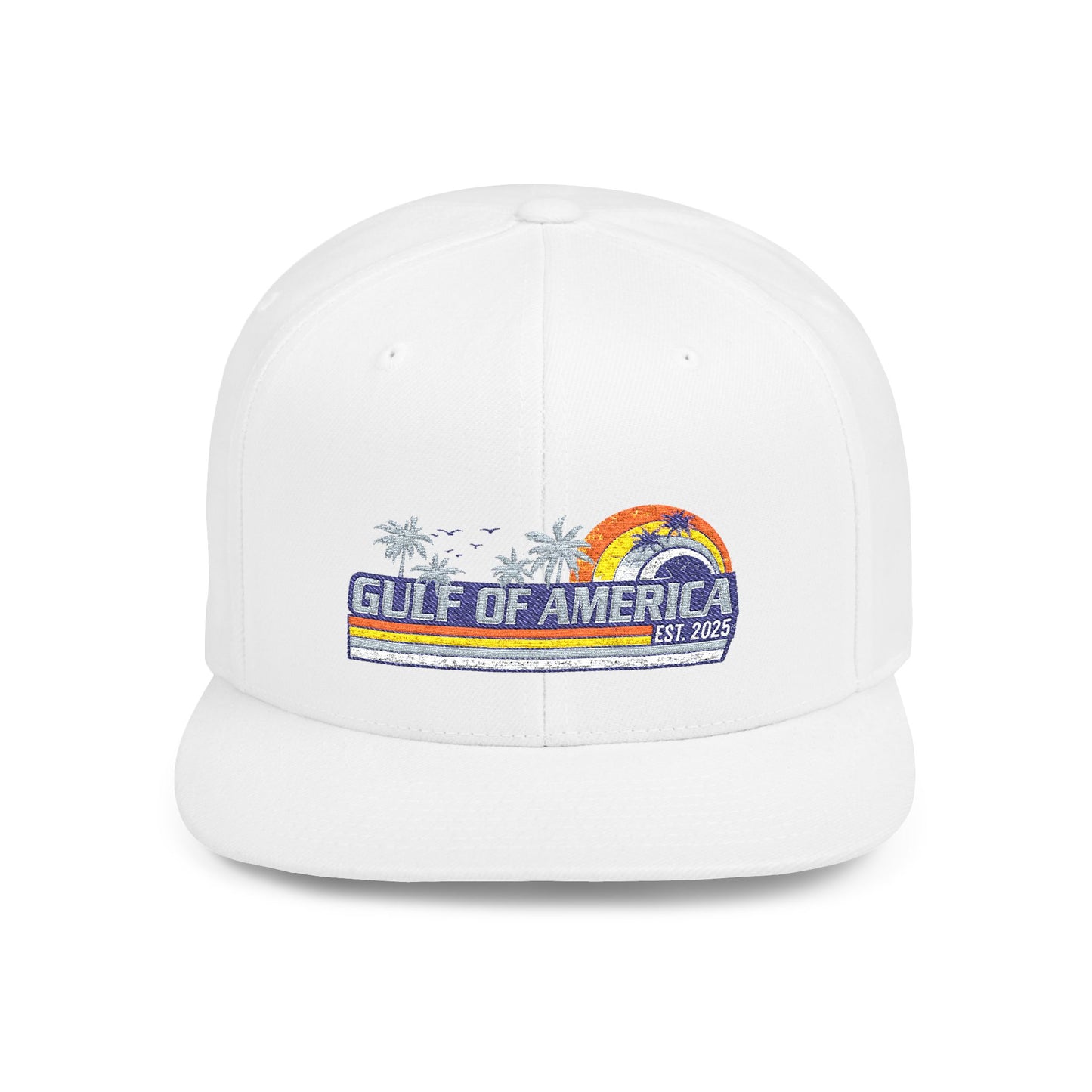 Gulf of America Vintage Embroidered Flat Bill Hat