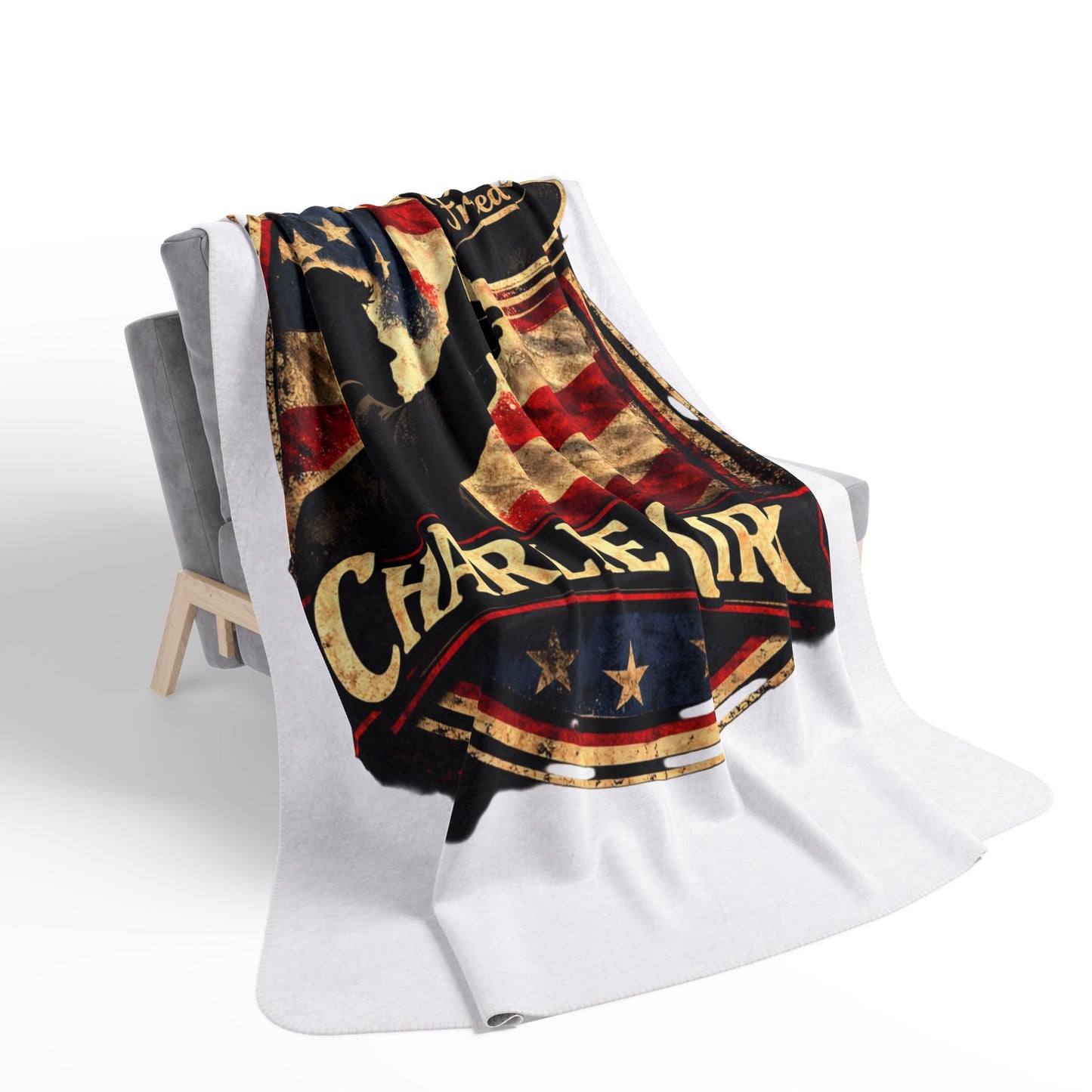 Charlie Kirk Freedom Hat Fleece Sherpa Blanket