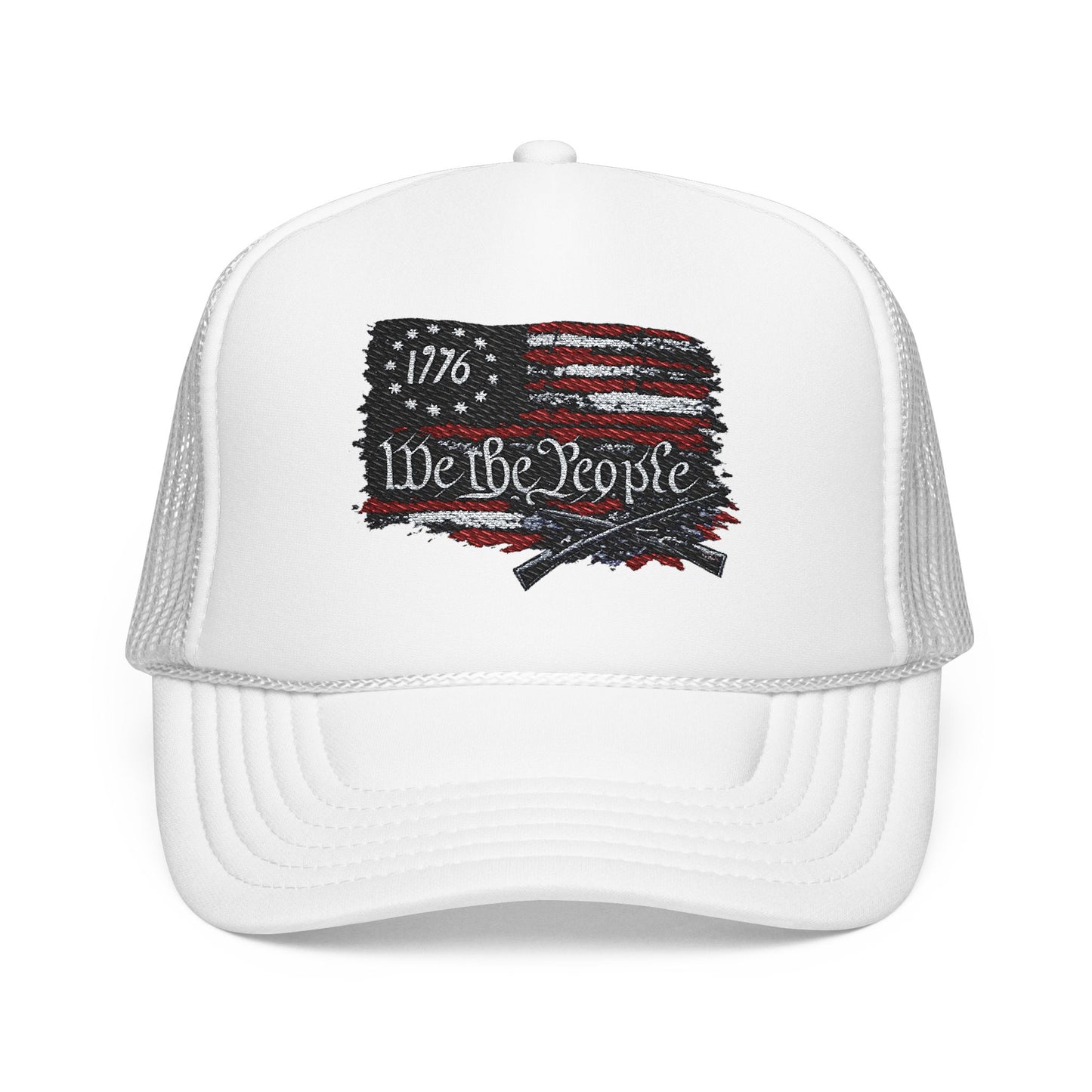 We The People 1776 Flag Embroidered Trucker Hat