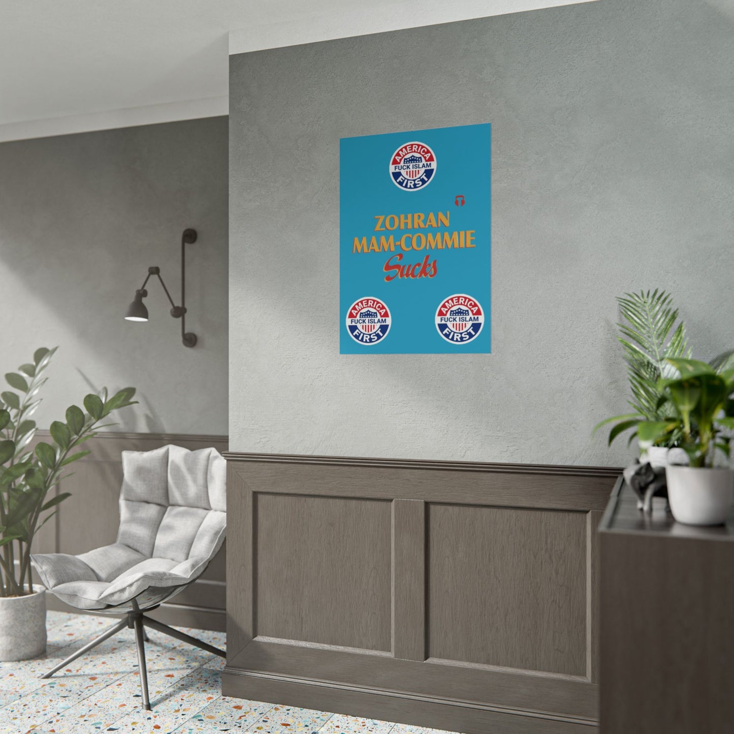 Zohran Mam-Commie Sucks/America First F*CK ISLAM Poster