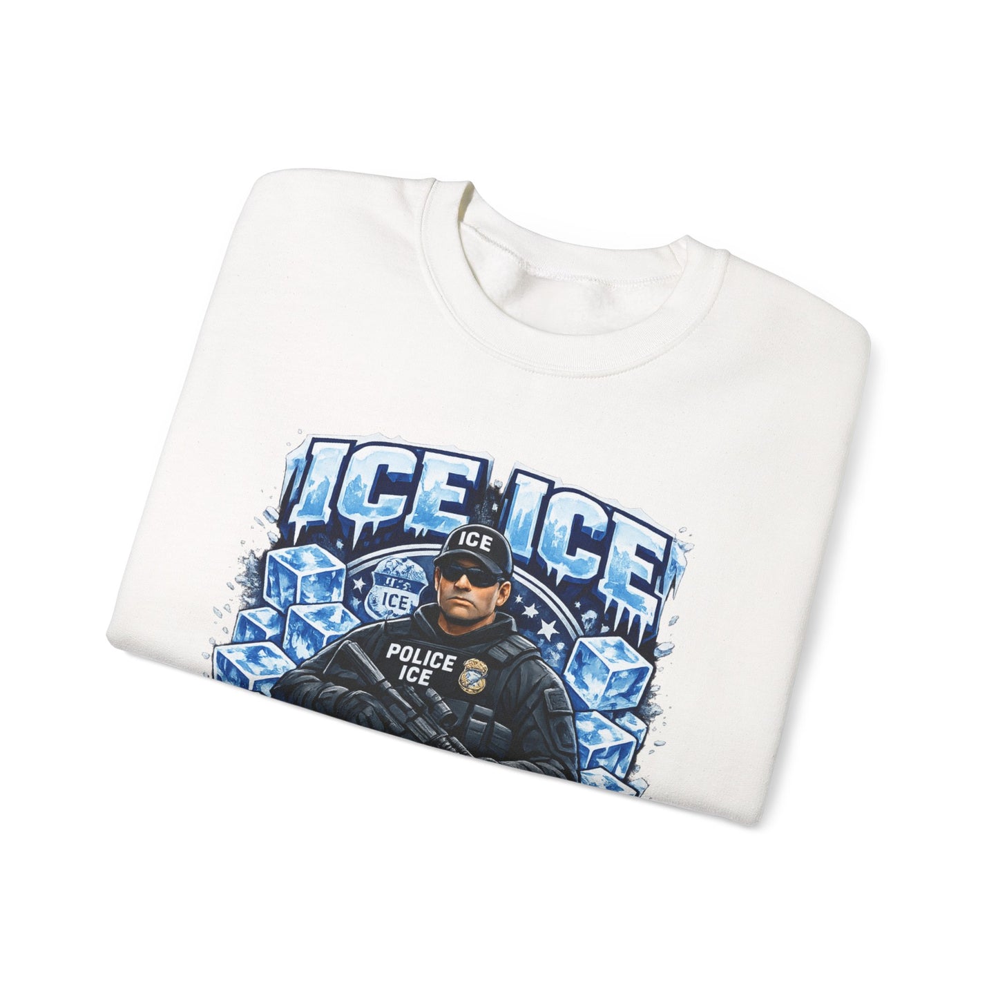Ice Ice Baby ICE Agent Gildan Brand Crewneck Sweatshirt