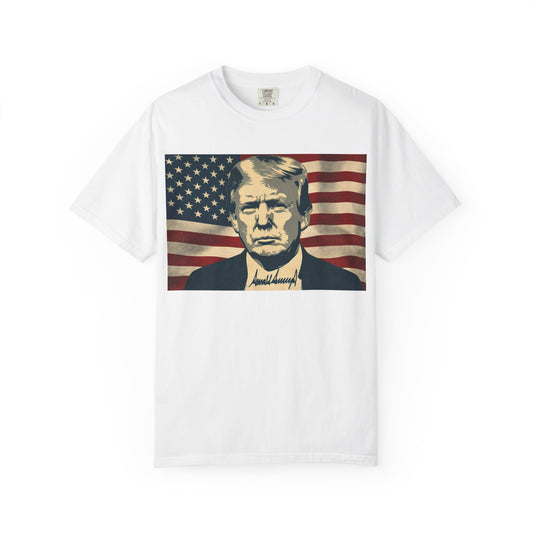 President Trump American Flag Signature Comfort Color Brand T-Shirt