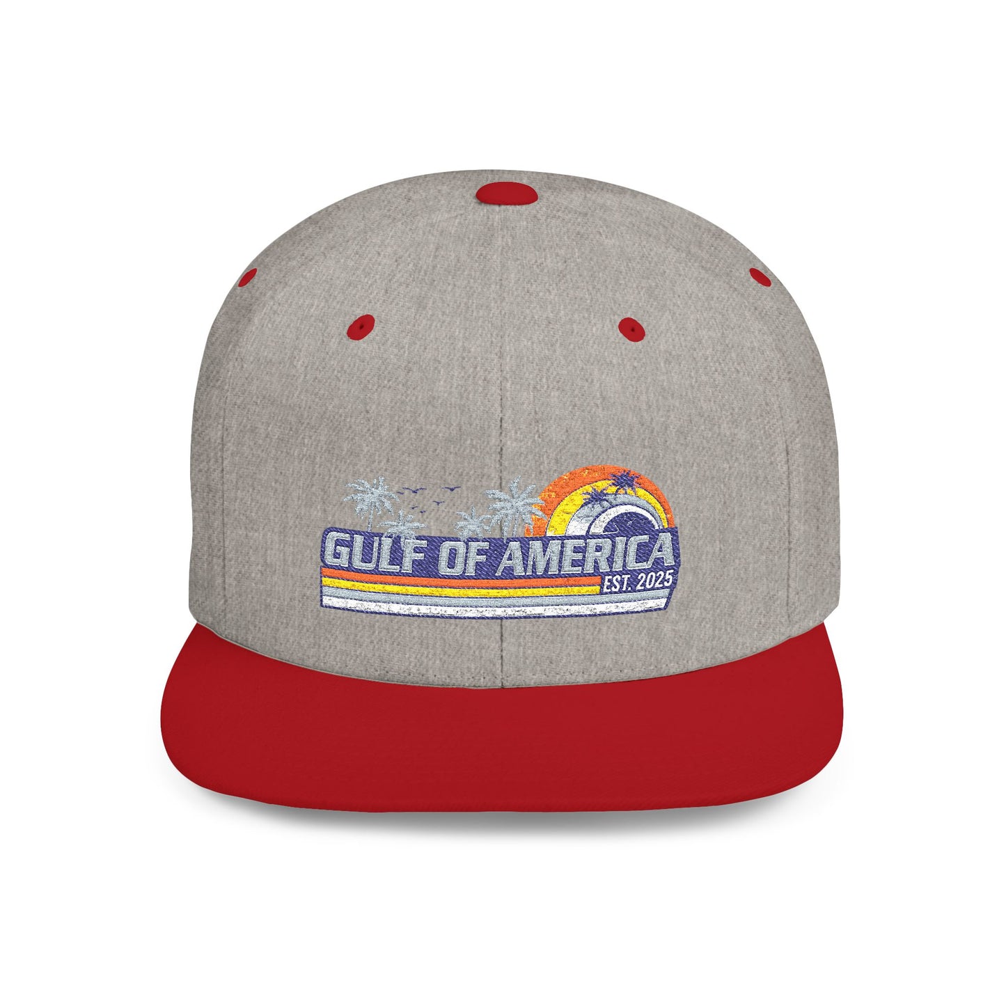 Gulf of America Vintage Embroidered Flat Bill Hat