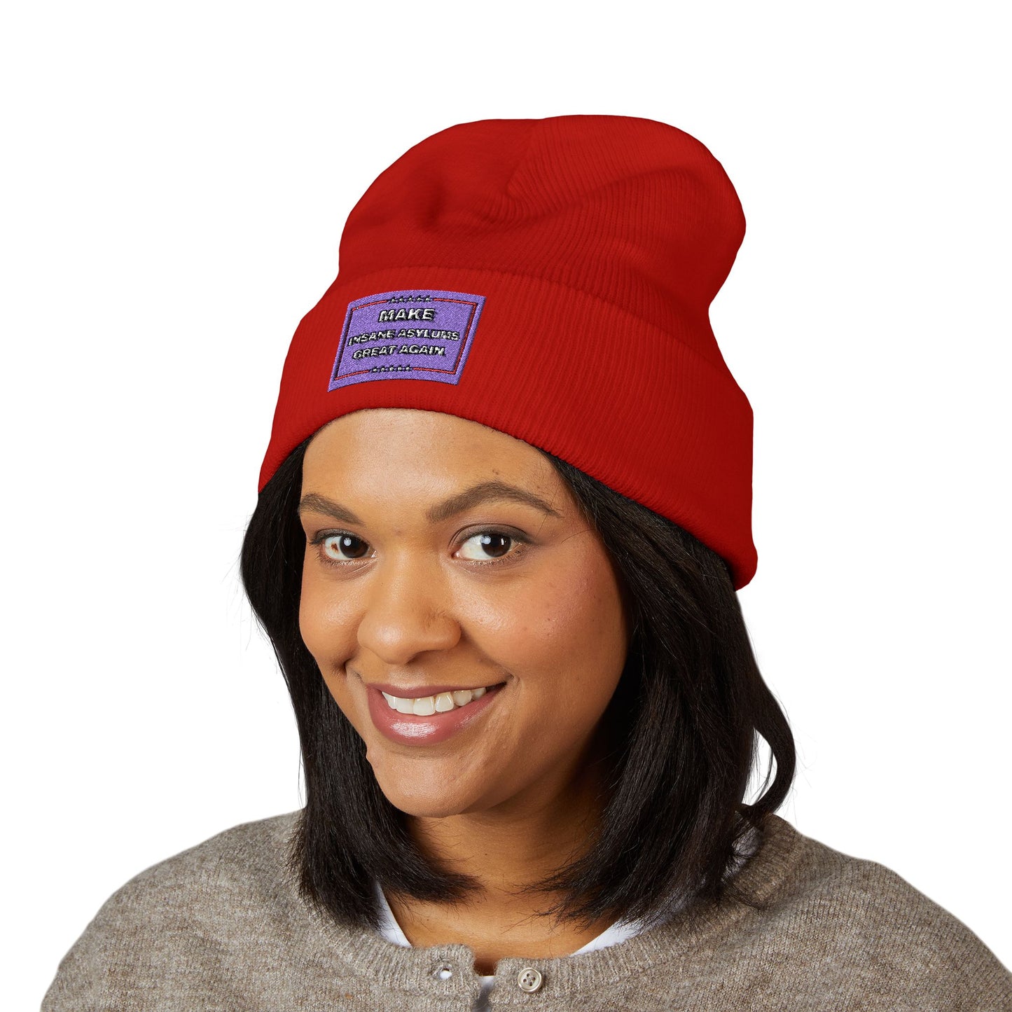 “Make Insane Asylums Great Again” Embroidered Cuffed Beanie