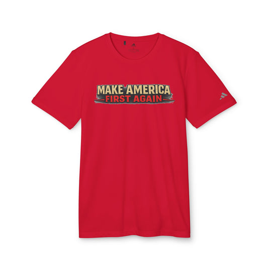 "Make America First Again" Book Merch Adidas Brand T-Shirt