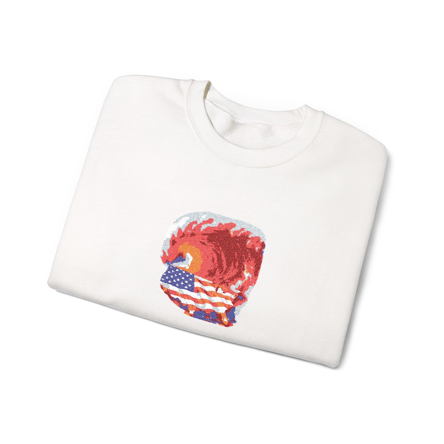 Red Wave USA Comfort Color Brand Embroidered Crewneck Sweatshirt