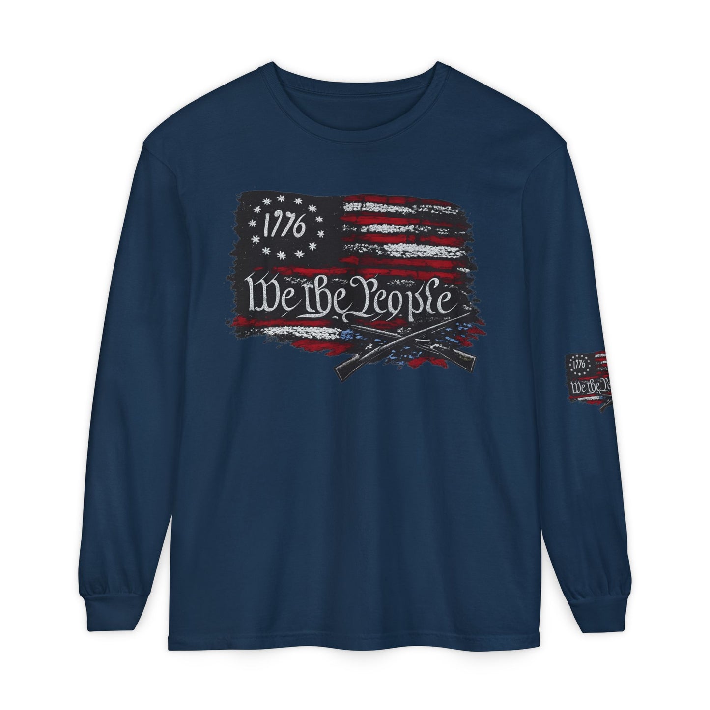 We the People 1776 Flag Comfort Color Brand Long Sleeve