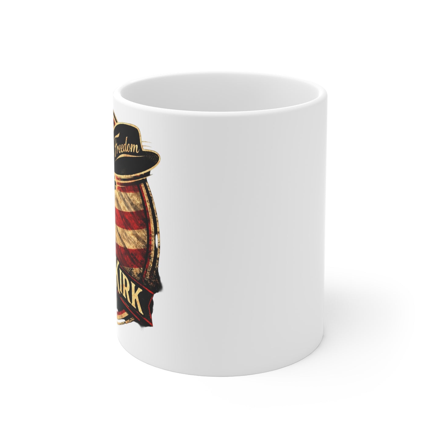 Patriotic Freedom Coffee Mug — Vintage American Flag Silhouette