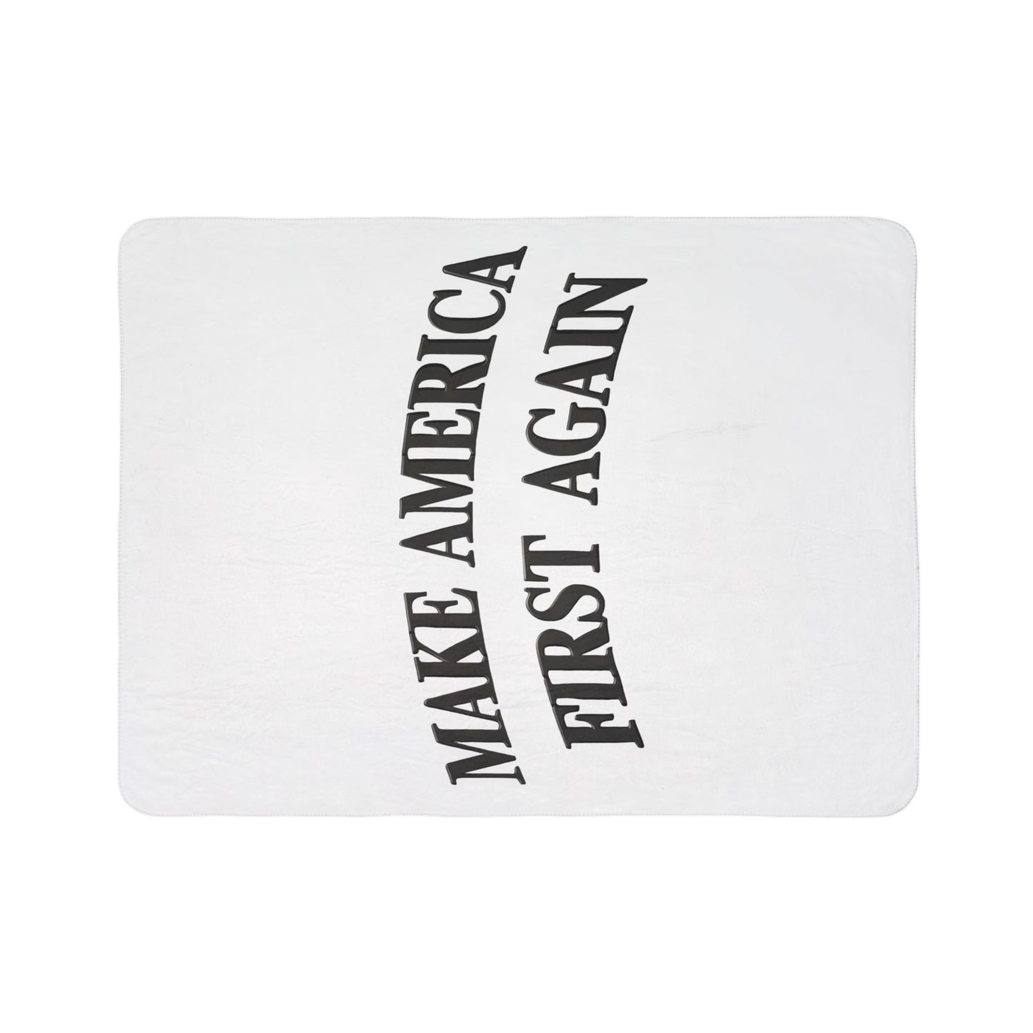 Black "Make America First Again" Fleece Sherpa Blanket