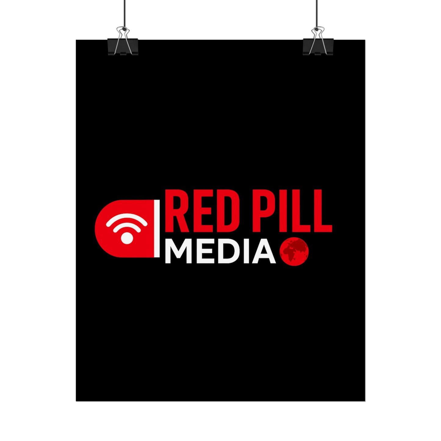 Red Pill Media Logo Poster — Rolled Matte & Semi-Glossy Wall Art