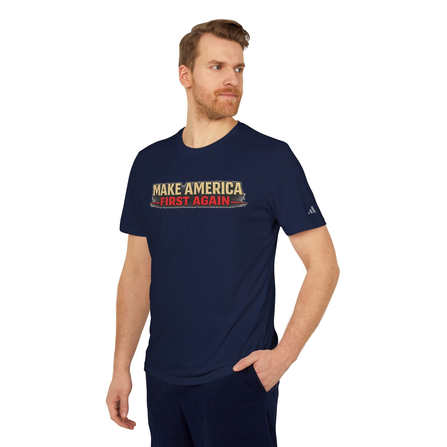 "Make America First Again" Book Merch Adidas Brand T-Shirt