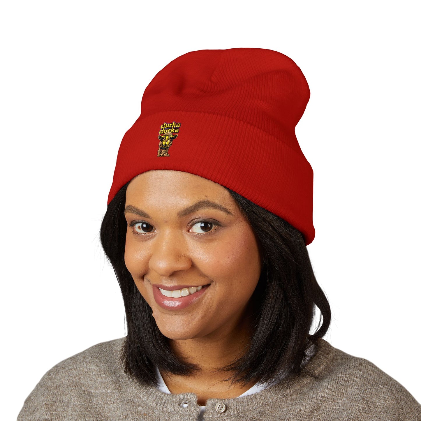 "Durka Durka" Camel Cuffed Beanie
