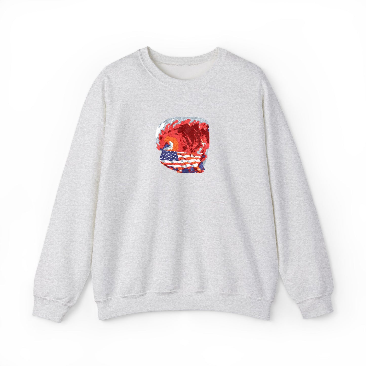 Red Wave USA Comfort Color Brand Embroidered Crewneck Sweatshirt
