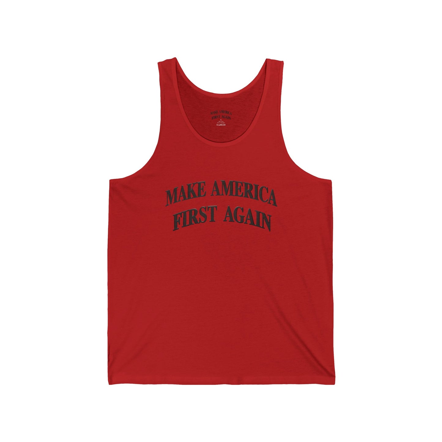 Black "Make America First Again"  Tank Top