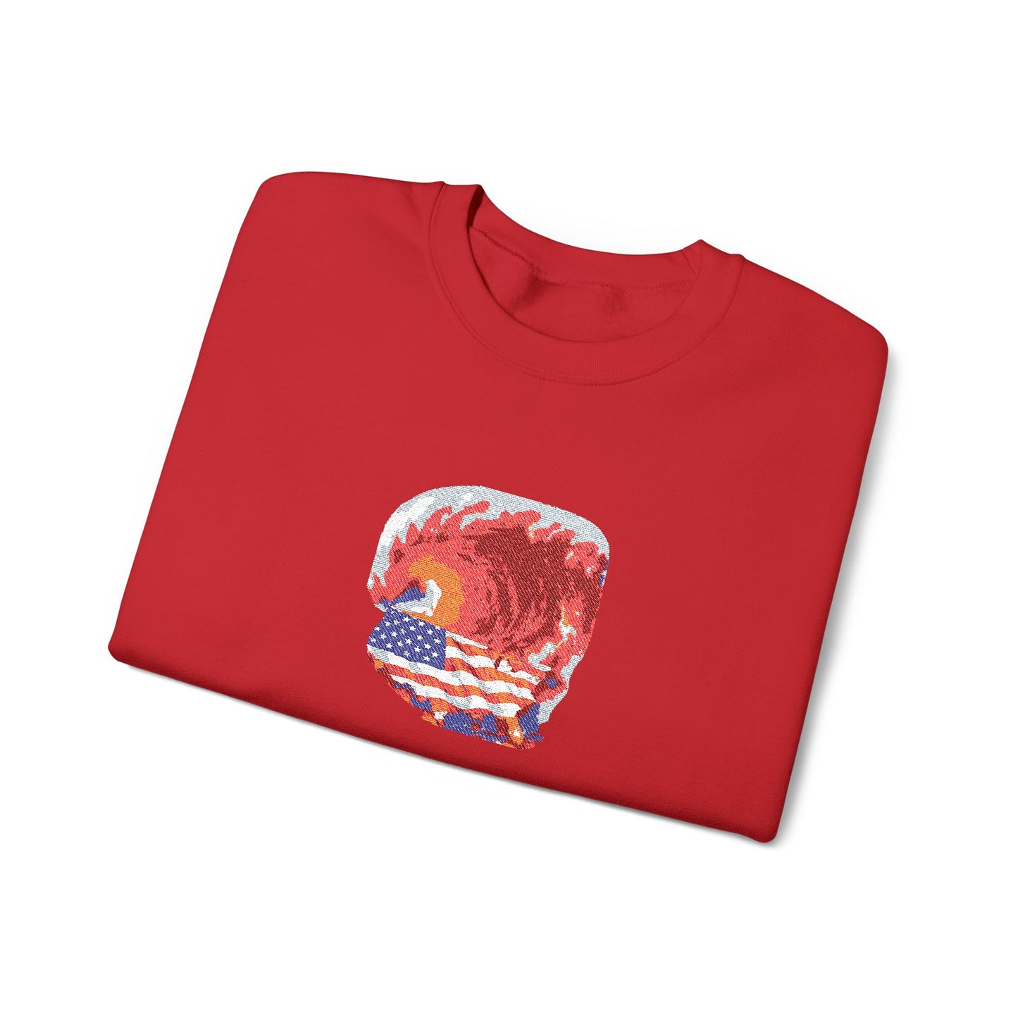 Red Wave USA Comfort Color Brand Embroidered Crewneck Sweatshirt