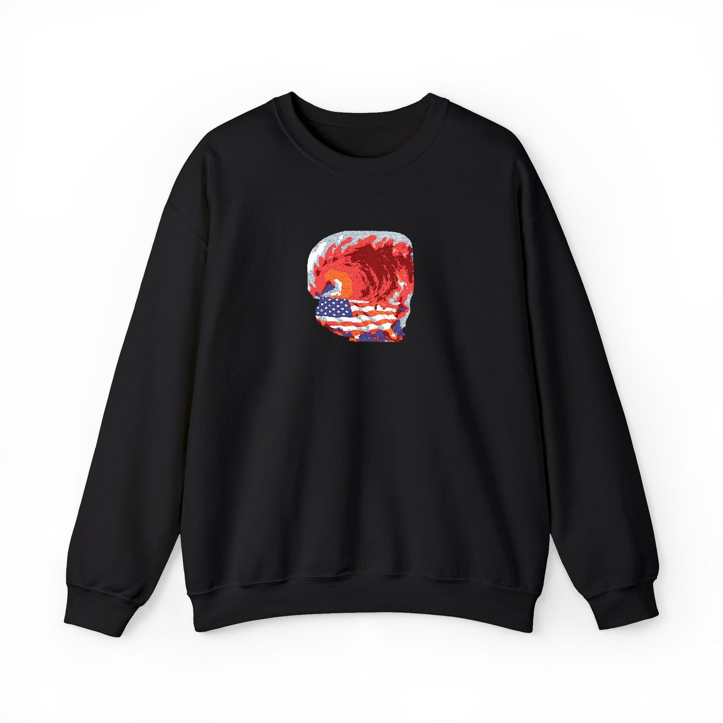 Red Wave USA Comfort Color Brand Embroidered Crewneck Sweatshirt