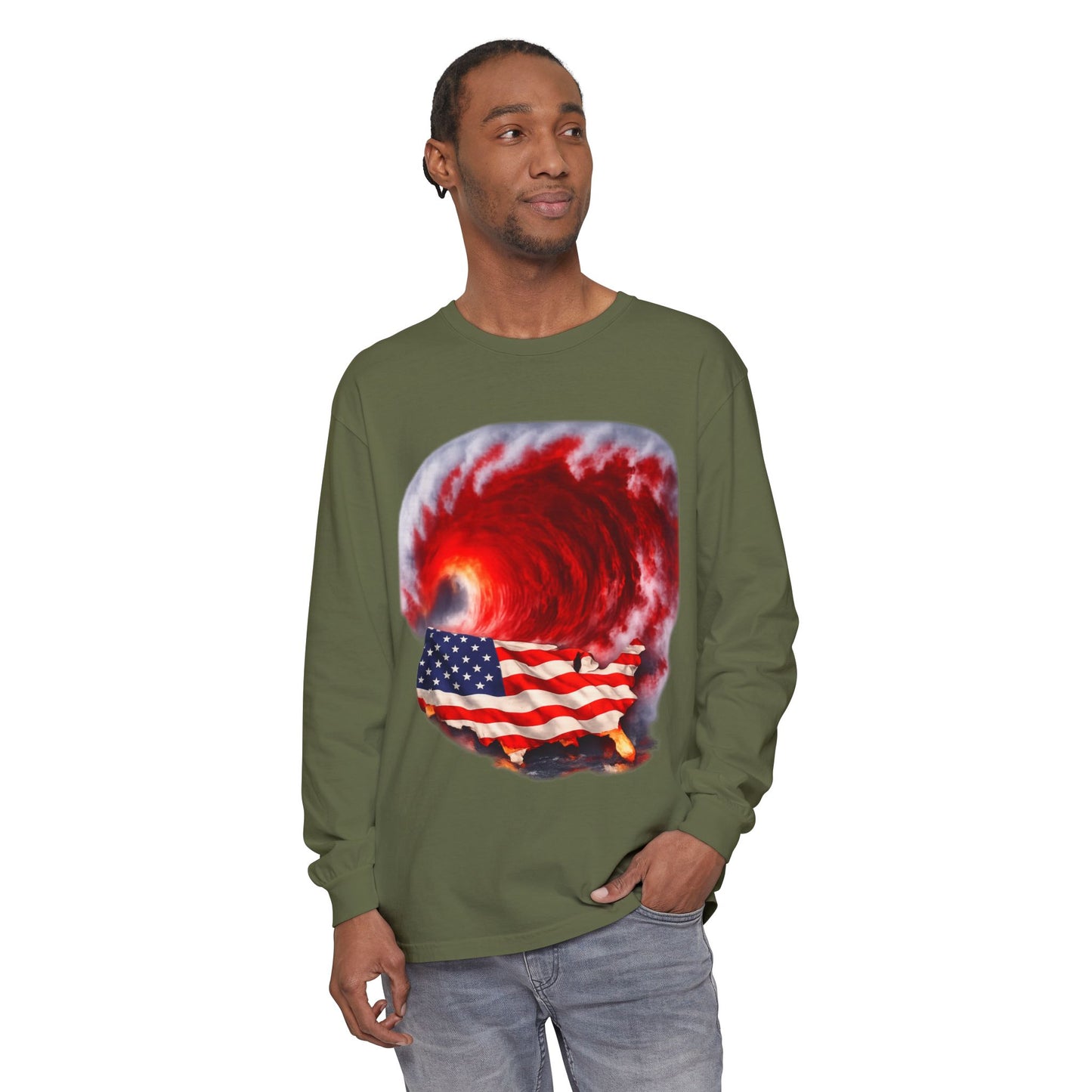 Red Wave USA Comfort Color Brand Long Sleeve