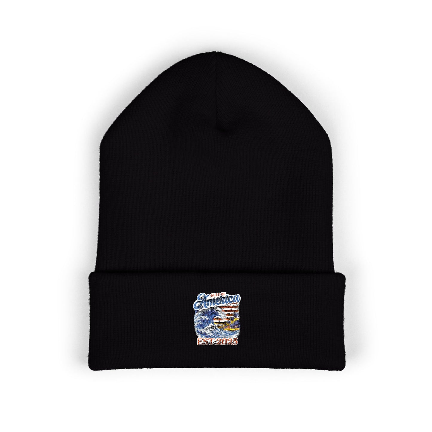 Gulf of America Est. 2025 Waves Embroidered Cuffed Knit Beanie