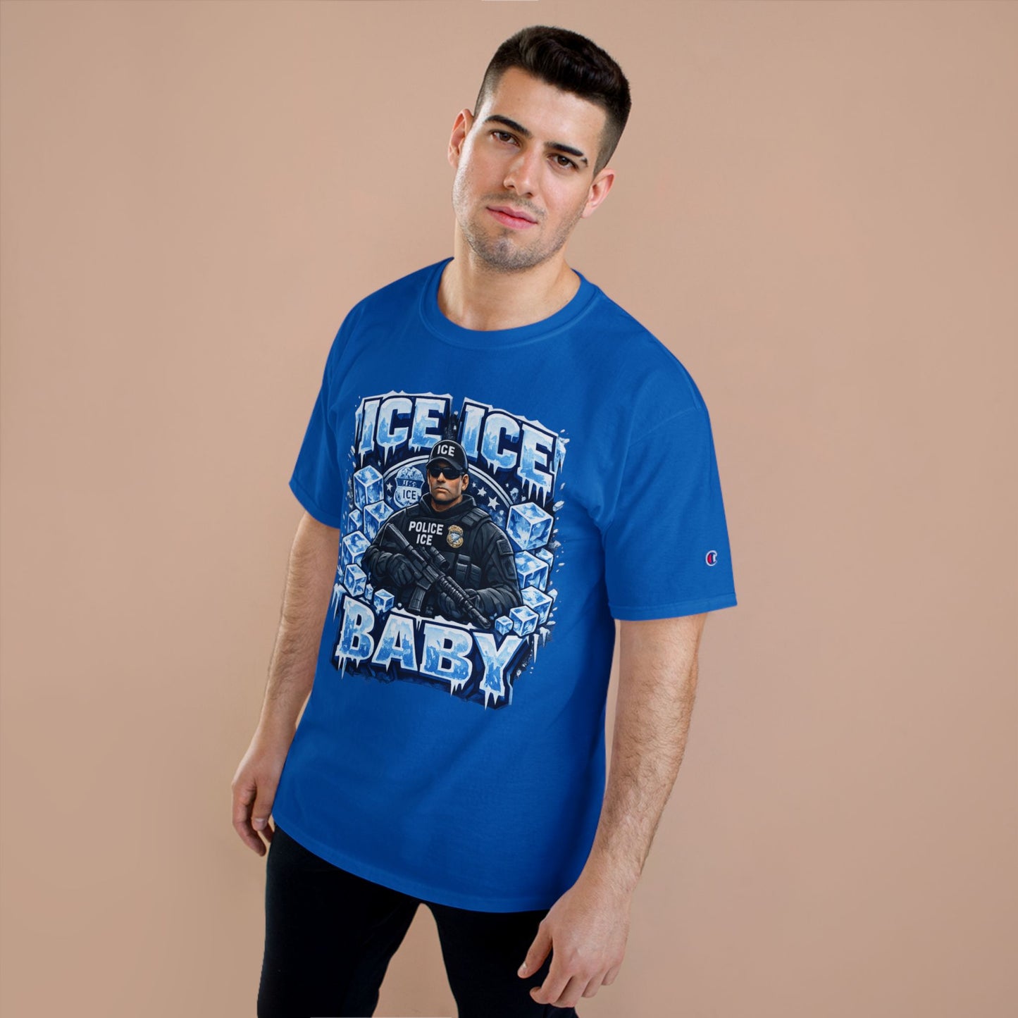 Ice Ice Baby ICE Agent Champion Brand T-Shirt