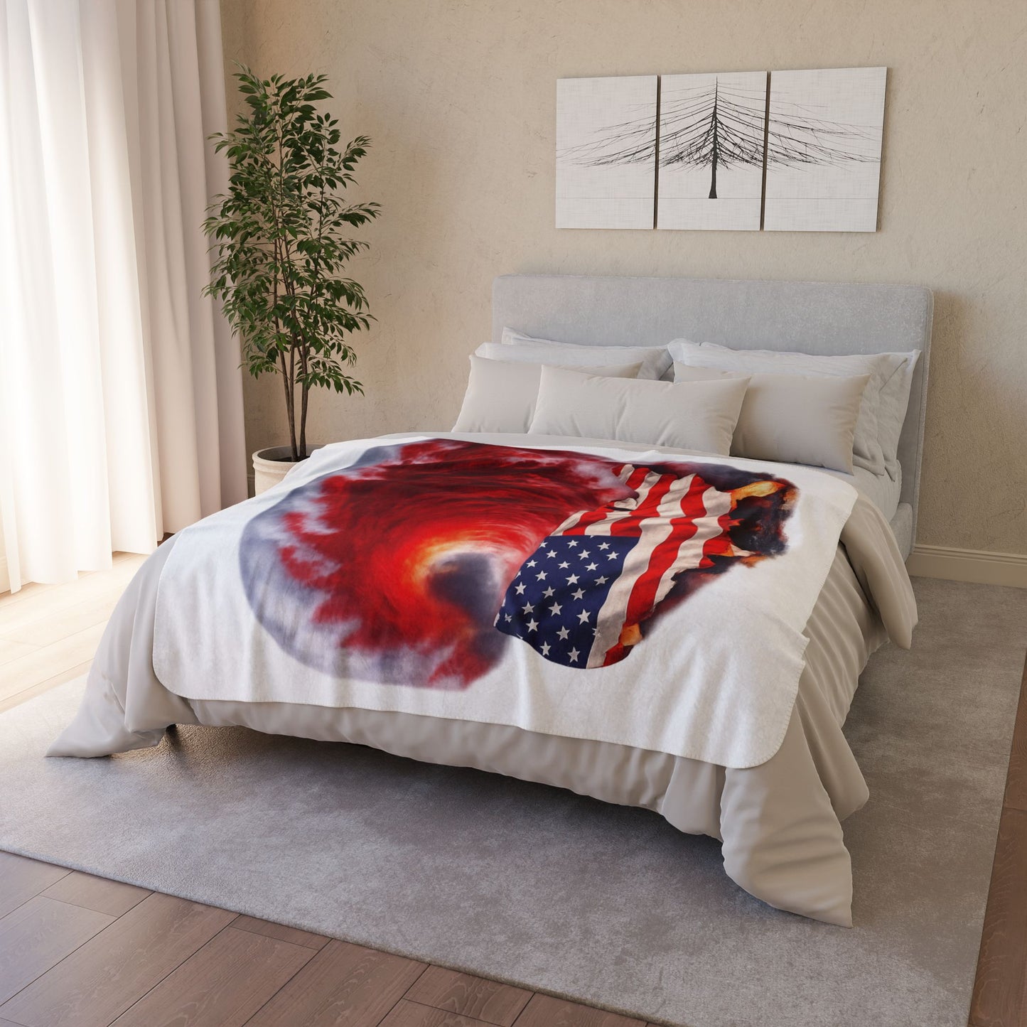Red Wave USA Fleece Sherpa Blanket