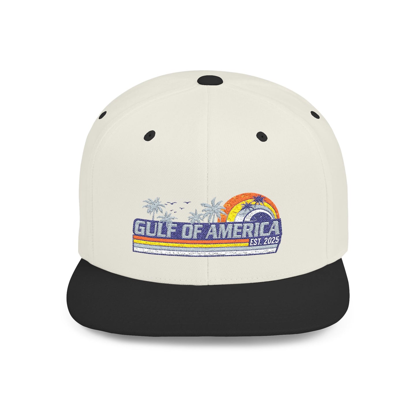 Gulf of America Vintage Embroidered Flat Bill Hat