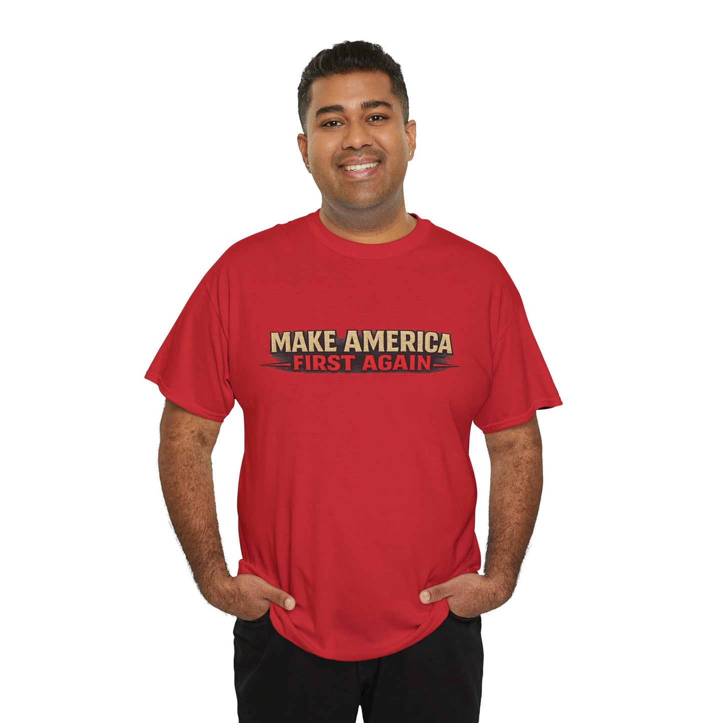 "Make America First Again" America First Is Not A Slogan - It's A Standard Gildan Brand T-Shirt