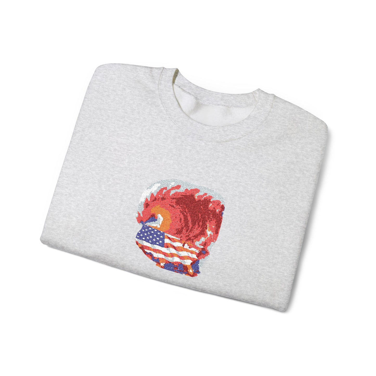 Red Wave USA Comfort Color Brand Embroidered Crewneck Sweatshirt