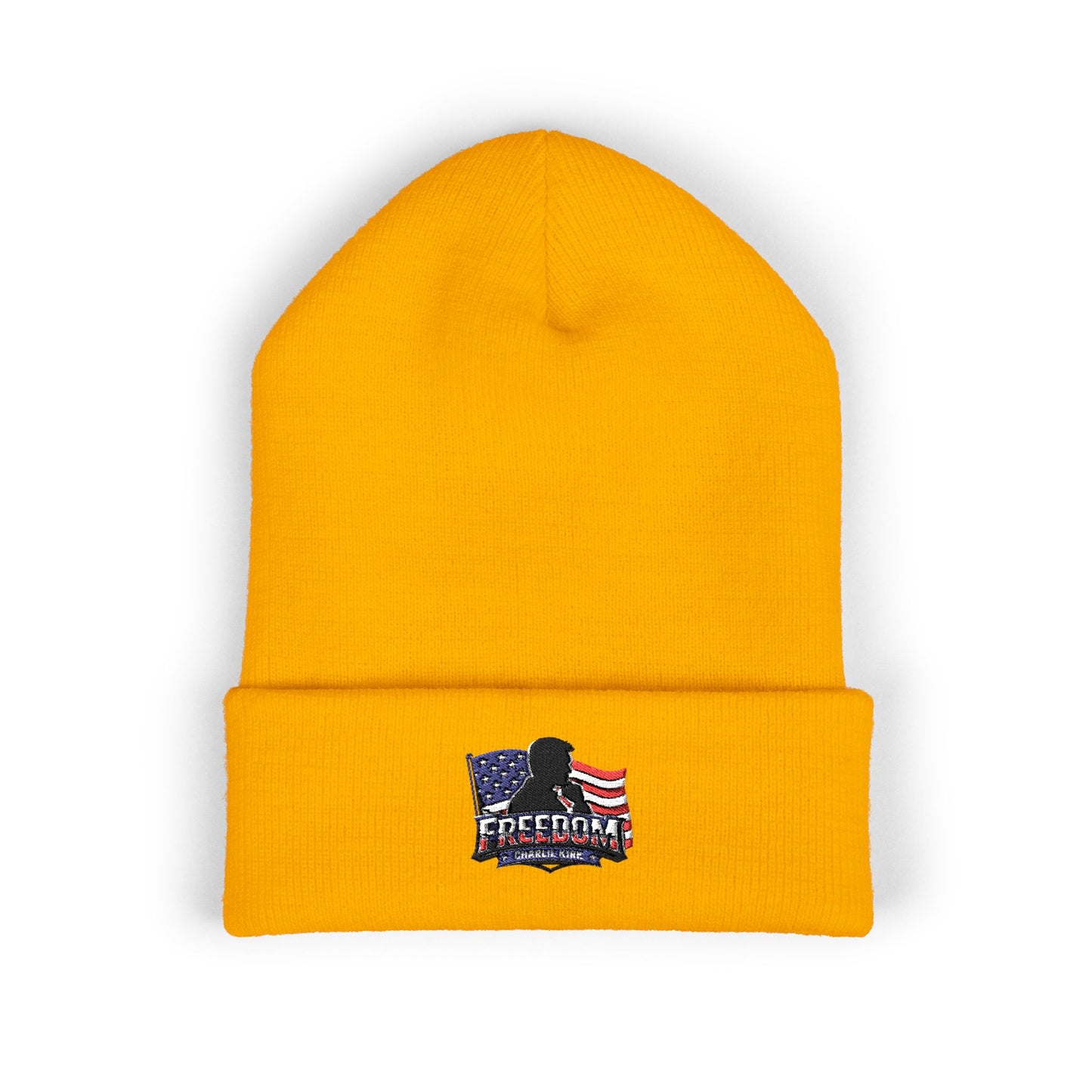 Embroidered Charlie Kirk Freedom Beanie —  Cuffed Knit Beanie