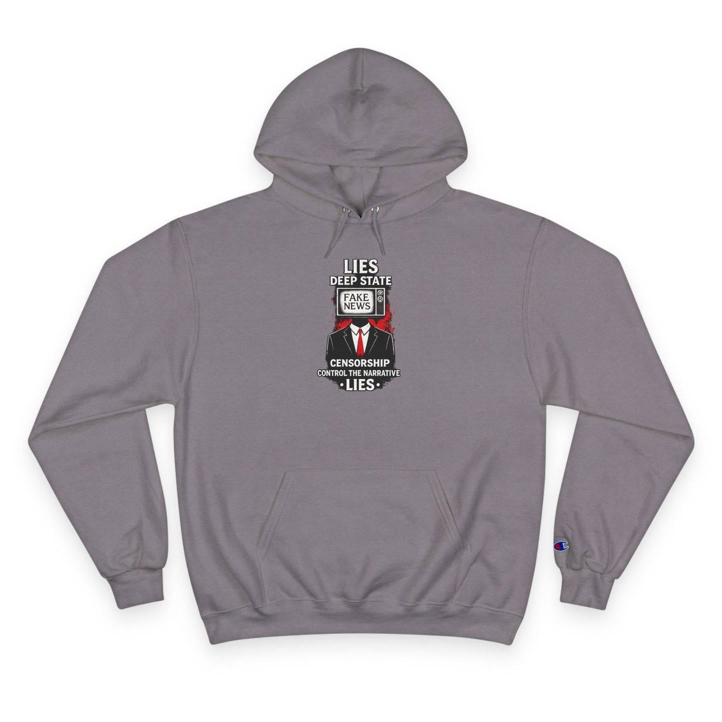 Fake News Political Statement Champion Brand Hoodie