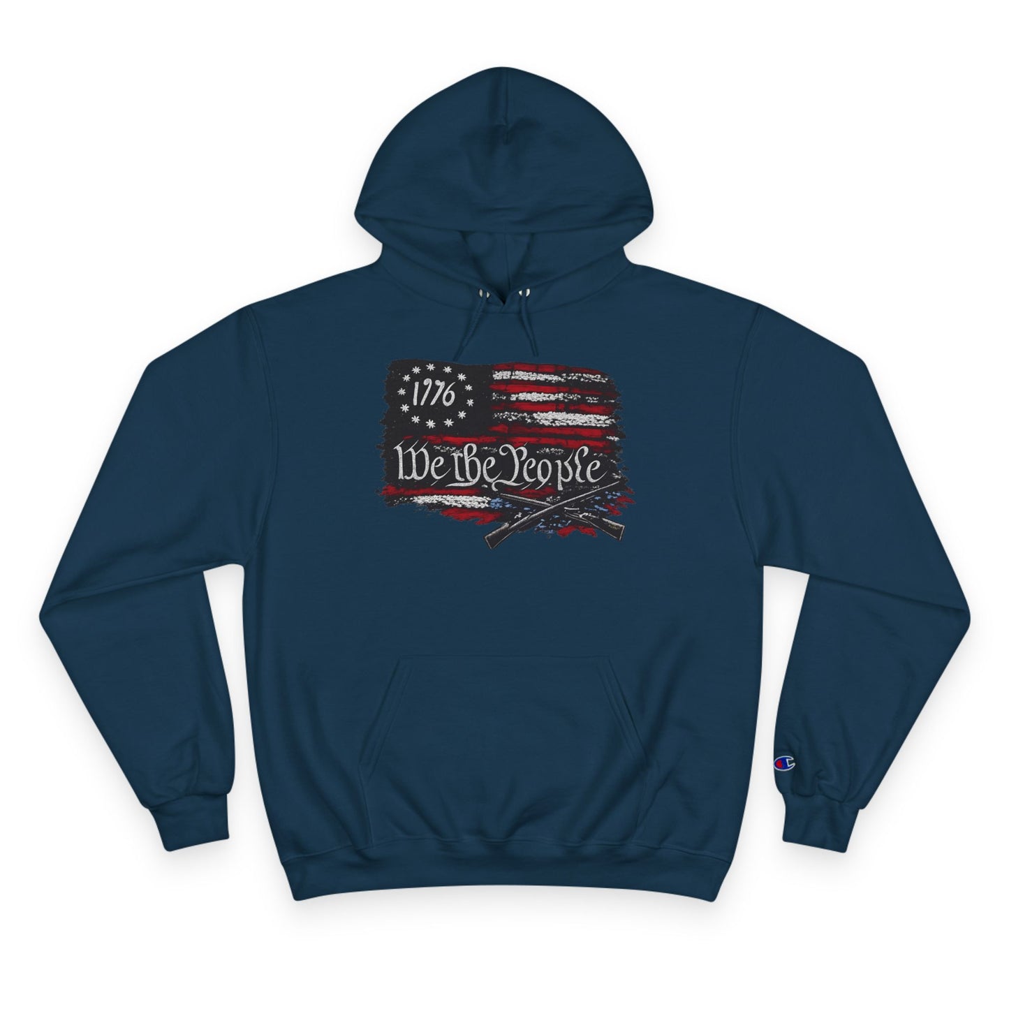 We the People 1776 Flag Champion Brand Hoodie