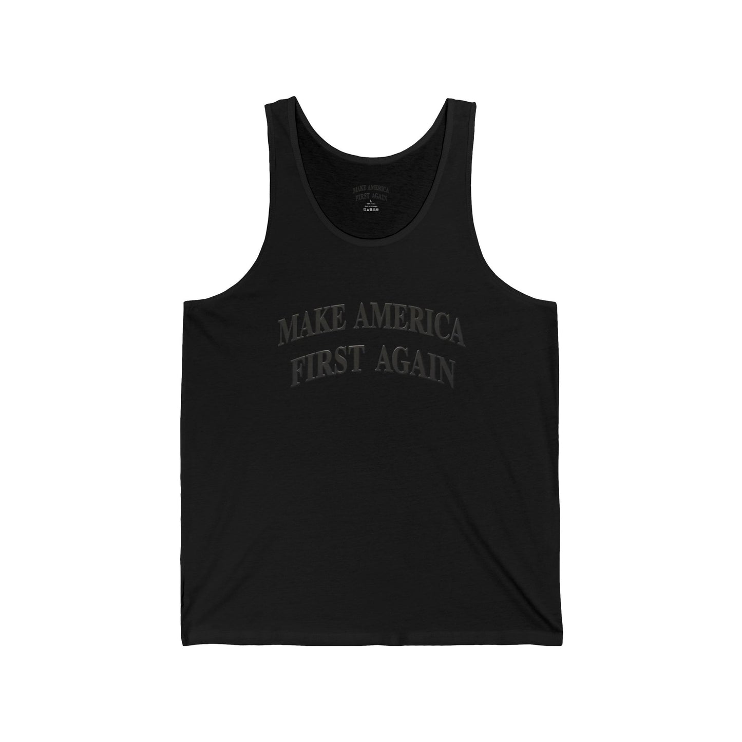 Black "Make America First Again"  Tank Top
