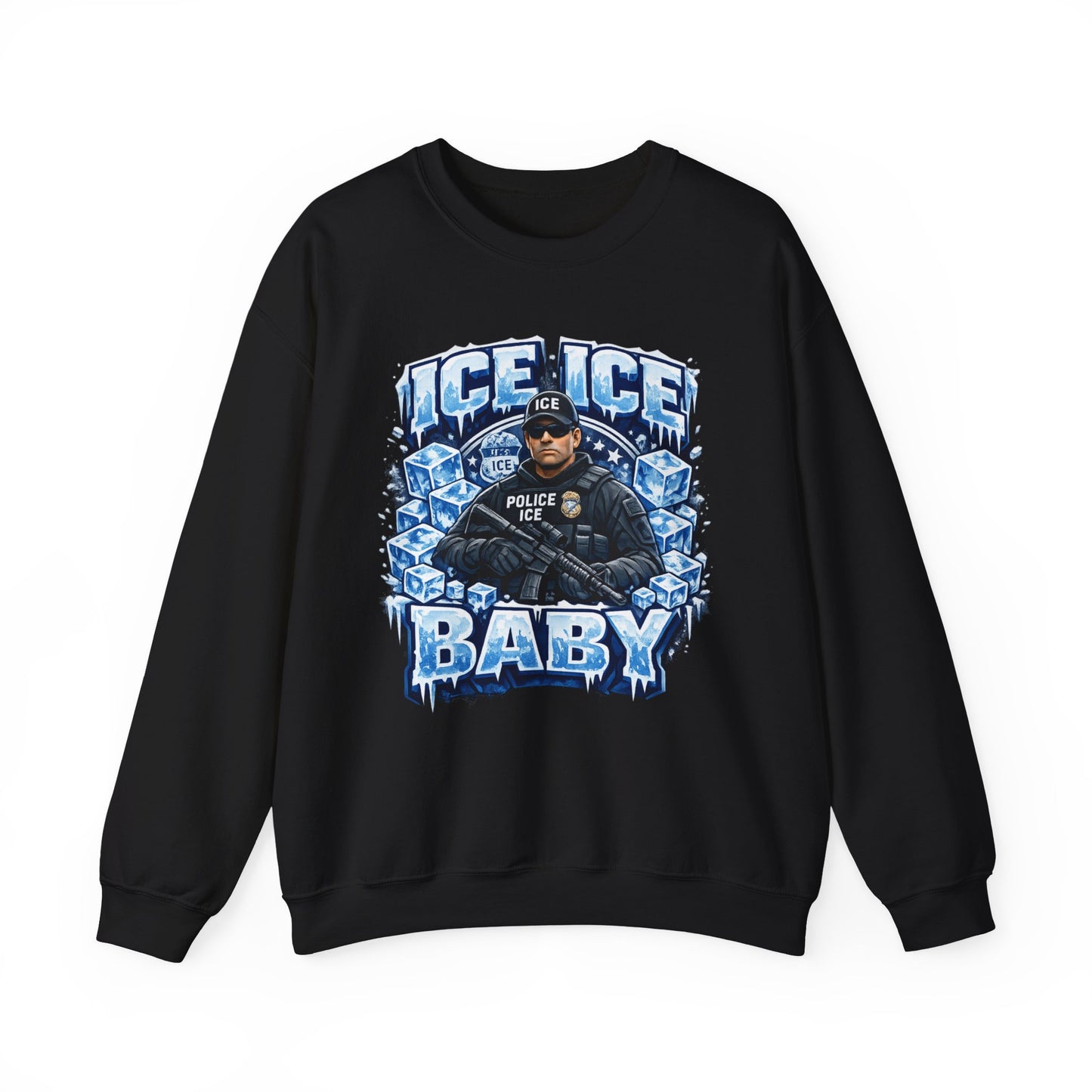 Ice Ice Baby ICE Agent Gildan Brand Crewneck Sweatshirt