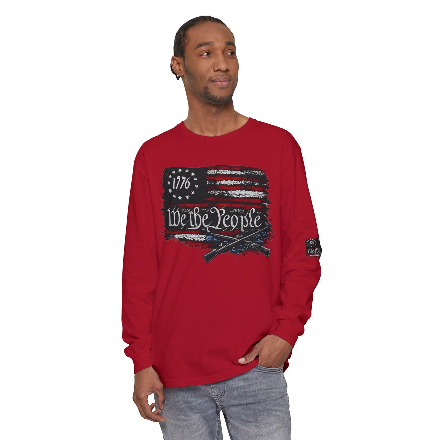 We the People 1776 Flag Comfort Color Brand Long Sleeve