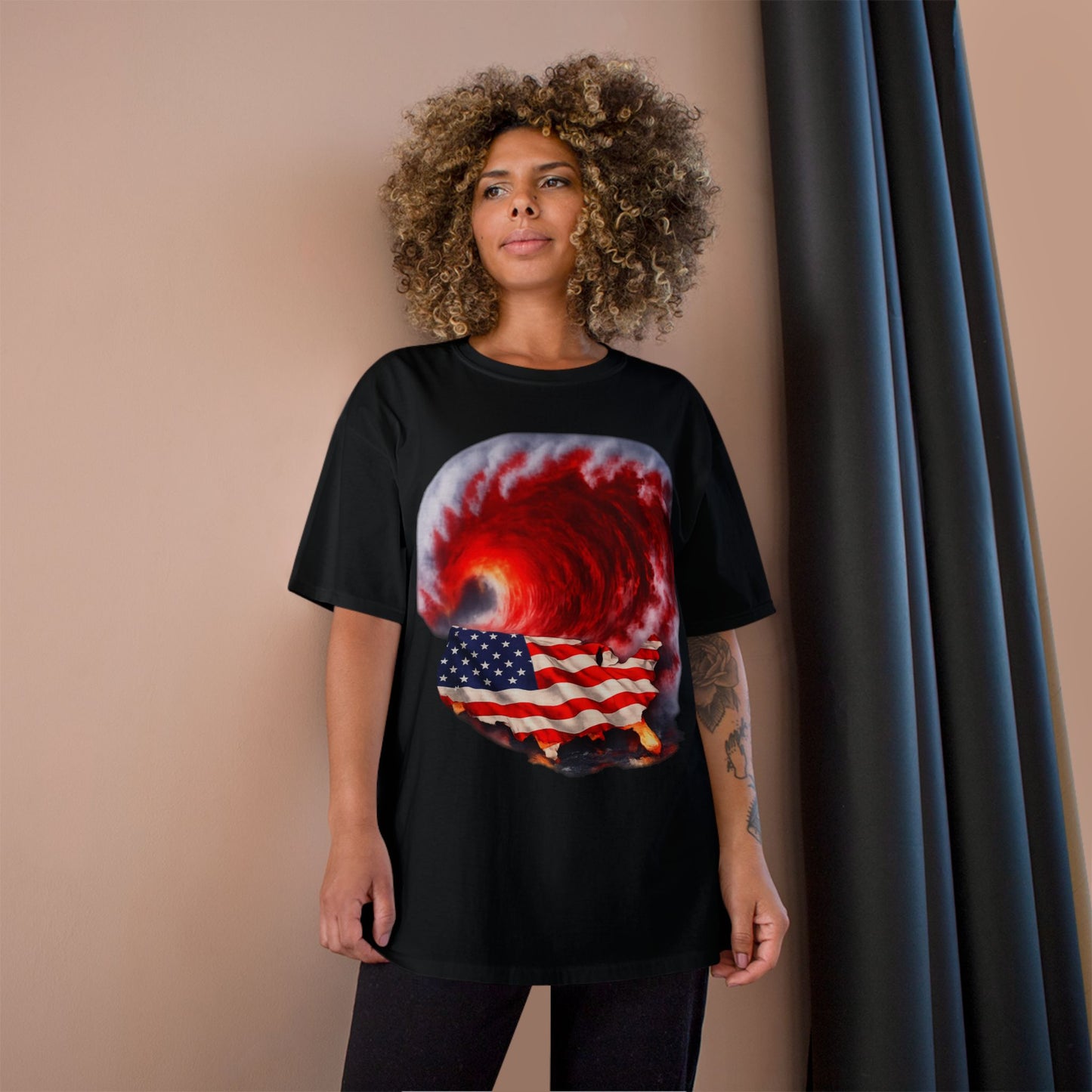 Red Wave USA Champion Brand T-Shirt