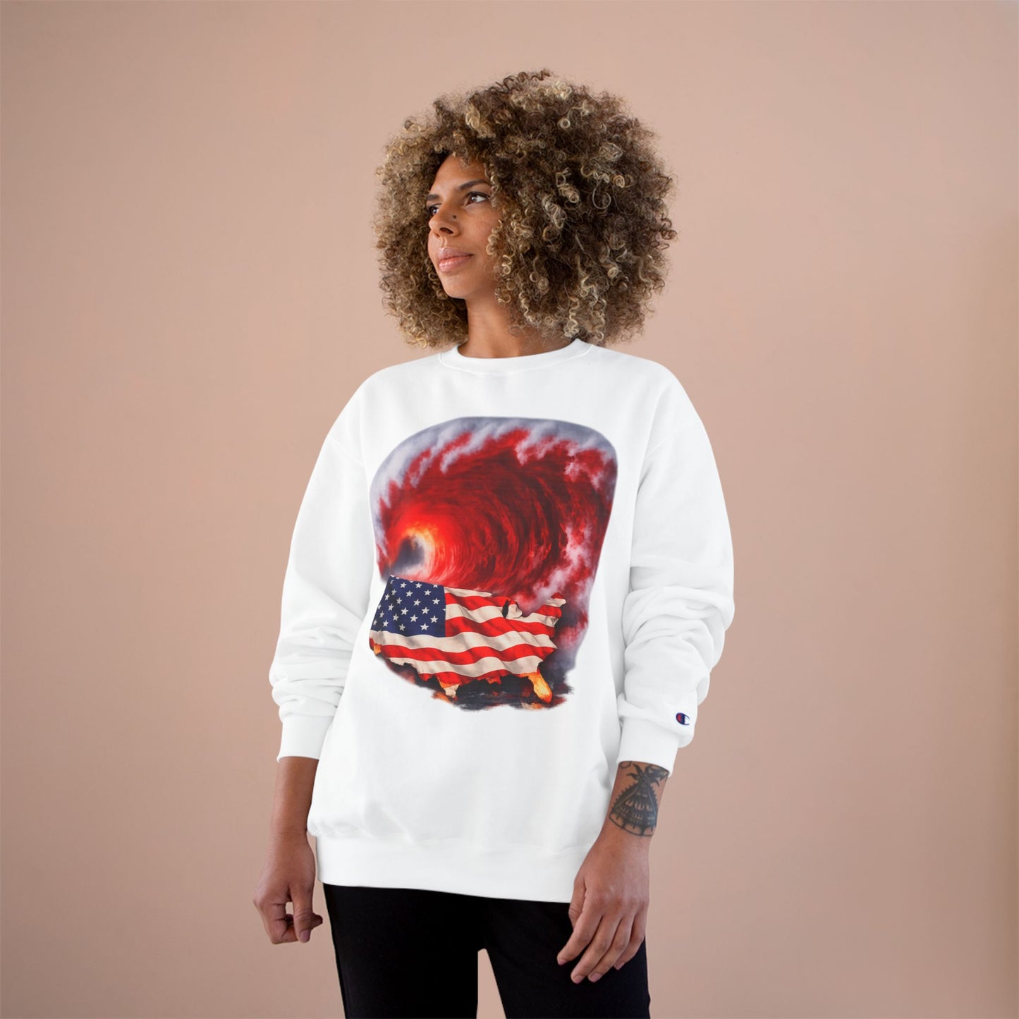 Red Wave USA Champion Brand Crewneck Sweatshirt