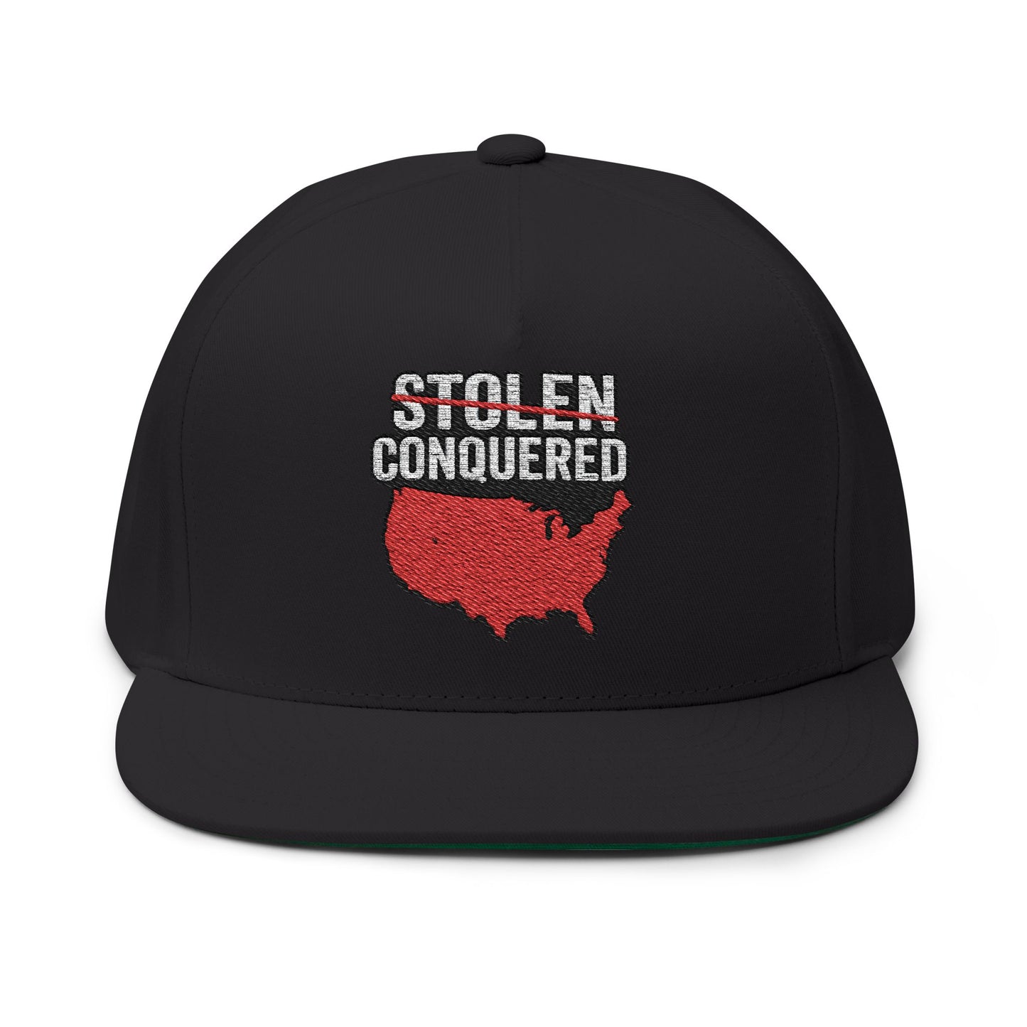 Stolen Conquered USA Embroidered Flat Bill Cap